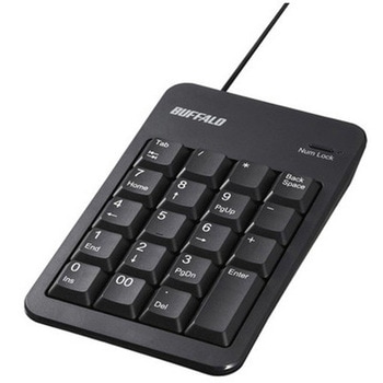 有線テンキーボード Tabキー付き ブラック BUFFALO(バッファロー)