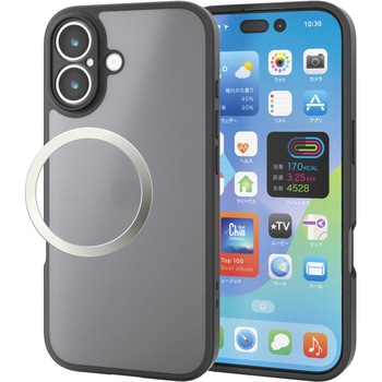 iPhone 17 ケース ハイブリッド 衝撃吸収 磁気吸着対応メタルステッカー付 極限保護 エレコム