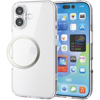 iPhone 17 ケース ハイブリッド 衝撃吸収 磁気吸着対応メタルステッカー付 極限保護 エレコム