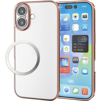 iPhone17 ケース ソフト 磁気吸着対応メタルステッカー付 極限保護 エレコム