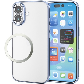 iPhone17 ケース ソフト 磁気吸着対応メタルステッカー付 極限保護 エレコム