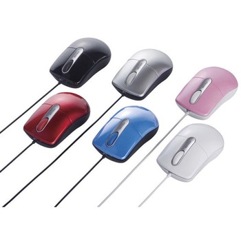 有線光学式マウス 静音/3ボタン Mサイズ レッド BUFFALO(バッファロー)