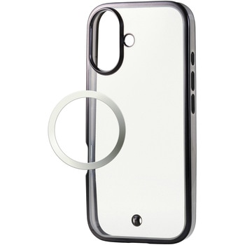 iPhone17 ケース ソフト 衝撃吸収 磁気吸着対応メタルステッカー付 メタリックライン エレコム