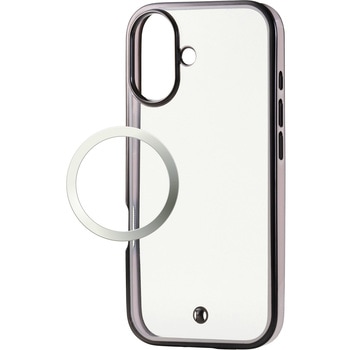 iPhone17 ケース ソフト 衝撃吸収 磁気吸着対応メタルステッカー付 メタリックライン エレコム