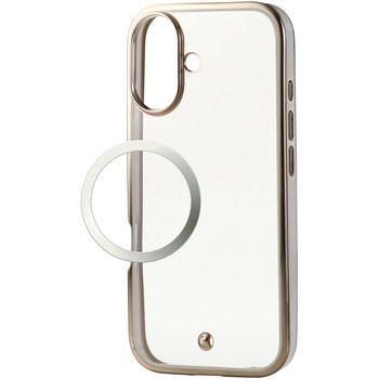 iPhone17 ケース ソフト 衝撃吸収 磁気吸着対応メタルステッカー付 メタリックライン エレコム