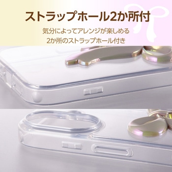 iPhone17 ケース ハイブリッド 衝撃吸収 リボンデザイン - エレコム