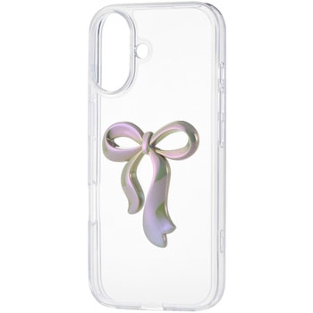 iPhone17 ケース ハイブリッド 衝撃吸収 リボンデザイン エレコム