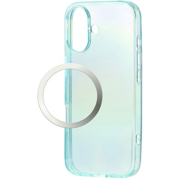 iPhone17 ケース ソフト 磁気吸着対応メタルステッカー付 オーロラデザイン エレコム