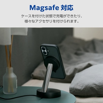 iPhone17 ケース ハイブリッド 衝撃吸収 MAGKEEP 磁力吸着ワイヤレス充電対応 360度回転スタンド付 エレコム