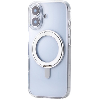iPhone17 ケース ハイブリッド 衝撃吸収 MAGKEEP 磁力吸着ワイヤレス充電対応 360度回転スタンド付 エレコム