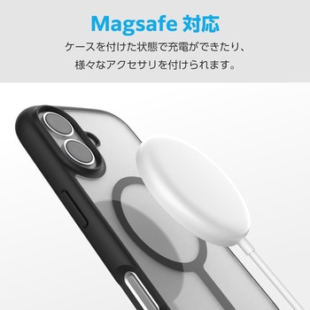 iPhone17 ケース ハイブリッド 衝撃吸収 軽量 薄型 MAGKEEP 磁力吸着ワイヤレス充電対応 エレコム