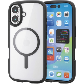 iPhone17 ケース ハイブリッド 衝撃吸収 軽量 薄型 MAGKEEP 磁力吸着ワイヤレス充電対応 エレコム