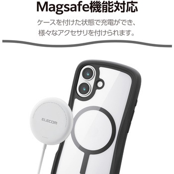 iPhone17 ケース ハイブリッド 衝撃吸収 MAGKEEP 磁力吸着ワイヤレス充電対応 Grippy - エレコム
