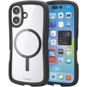 iPhone17 ケース ハイブリッド 衝撃吸収 MAGKEEP 磁力吸着ワイヤレス充電対応 Grippy - エレコム