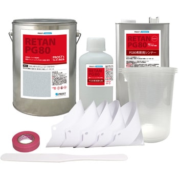 関西ペイント PG80 原色 123 メタリックニューメークホワイト 6kgセット(シンナー/硬化剤/道具付) PROST's