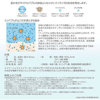 ナノバブル発生キット 日本製 シャワーヘッド用 ネジサイズ G1/2 日本電興