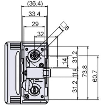 L-306-BK-KD 引手付シリンダー交換カムロック ワンアクションロック