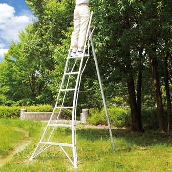 上枠付き三脚脚立 グリーンステップ 長谷川工業