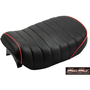 Mr Quick製 ホンダ モンキー125用 レザー タックロールシート ブラック/レッド MAD MAX(マッドマックス)