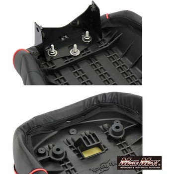 Mr Quick製 ホンダ モンキー125用 レザー タックロールシート ブラック/レッド MAD MAX(マッドマックス)