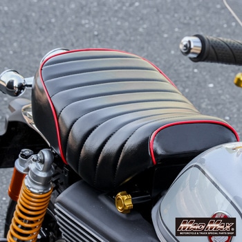 Mr Quick製 ホンダ モンキー125用 エナメル タックロールシート ブラック/レッド MAD MAX(マッドマックス)