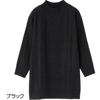 821558 ケーブルニットチュニック - ケアファッション