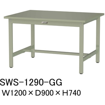 軽量作業台/耐荷重300kg_固定式H740_スチール天板_ワークテーブル300シリーズ 山金工業