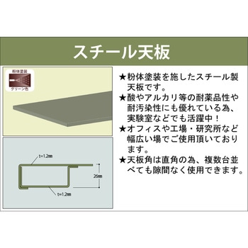 軽量作業台/耐荷重160kg_移動式H900_スチール天板_ワークテーブル300シリーズ 山金工業