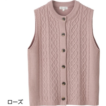 821936 ケーブル柄ニットベスト ケアファッション