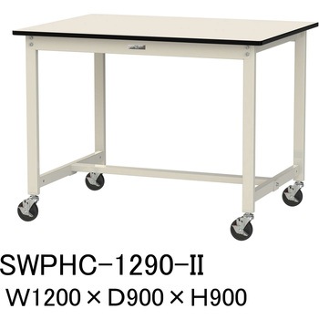 軽量作業台/耐荷重160kg_移動式H900_ポリエステル天板_ワークテーブル300シリーズ 山金工業