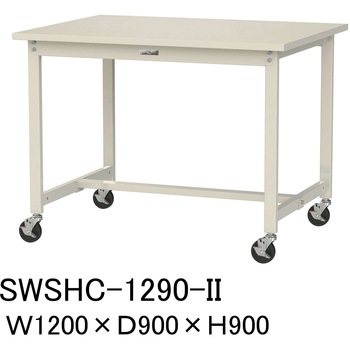 軽量作業台/耐荷重160kg_移動式H900_スチール天板_ワークテーブル300シリーズ 山金工業