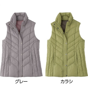 821963 軽量配色ダウンベスト ケアファッション