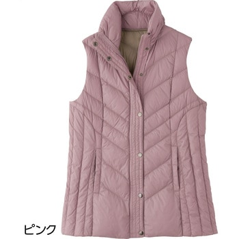 821963 軽量配色ダウンベスト ケアファッション
