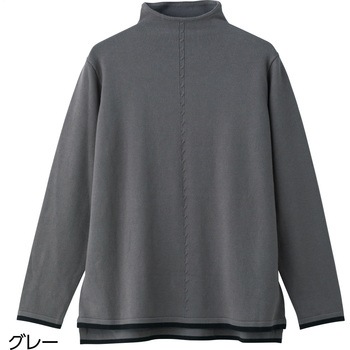 821964 前身頃ケーブル編み配色セーター ケアファッション