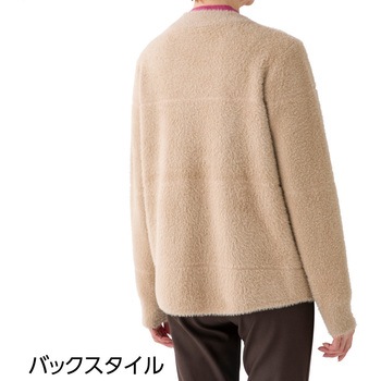 821493 あったかシャギーニットジャカードジャケット ケアファッション