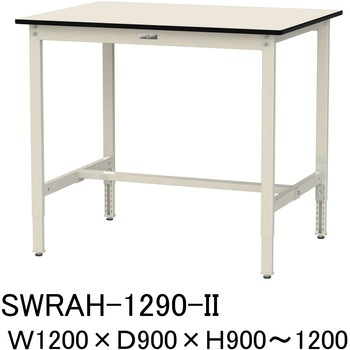 軽量作業台/耐荷重200kg_高さ調整H900～1200_塩ビシート天板_ワークテーブル300シリーズ 山金工業