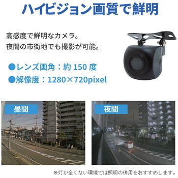 超小型100万画素防犯カメラ2台 7インチ録画機能付きモニター DIY防犯セット ブロードウォッチ