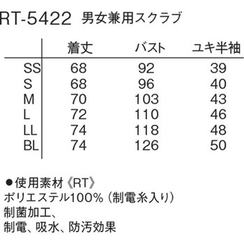 男女兼用スクラブ ナガイレーベン