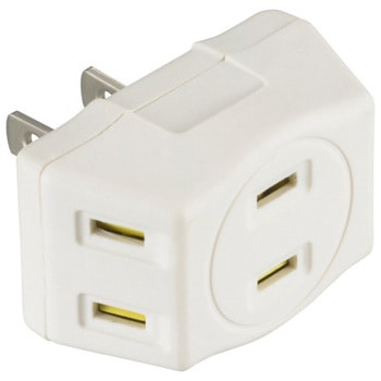 ホコリ防止シャッター付トリプルタップ オーム電機