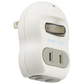 スイッチ付タップ 雷ガード 2個口 オーム電機