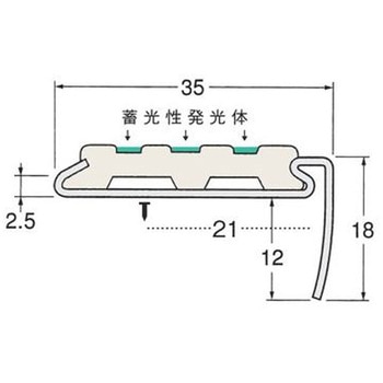 ステンレスノンスリップ 蓄光タイヤ付き ヒナカ(日中製作所)