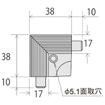 アルミカーペットエッジ用コーナーカバー ヒナカ(日中製作所)