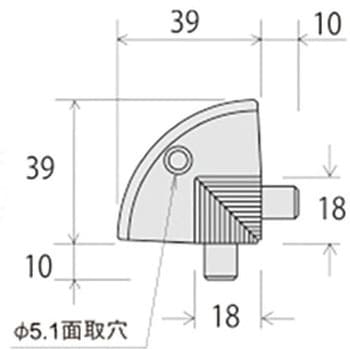 アルミカーペットエッジ用コーナーカバー ヒナカ(日中製作所)