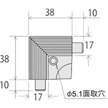 アルミカーペットエッジ用コーナーカバー ヒナカ(日中製作所)