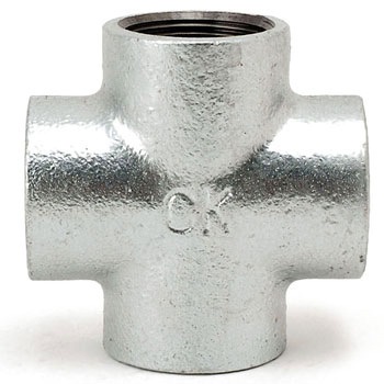 クロス 可鍛鋳鉄製管継手 白 モノタロウ