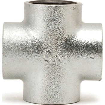 クロス 可鍛鋳鉄製管継手 白 モノタロウ