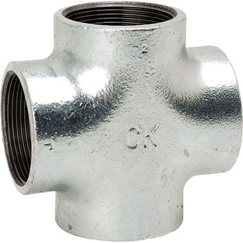 クロス 可鍛鋳鉄製管継手 白 モノタロウ