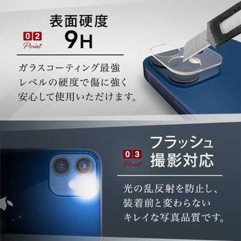 iPhone12mini対応カメラ部分 保護強化ガラス OWLTECH(オウルテック)