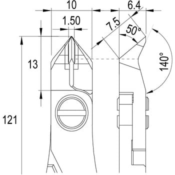 タングステン精密ニッパ(静電気対策タイプ) Ideal-Tek 精密ニッパー