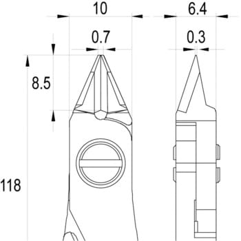 idealtek ESD精密ニッパ タングステン先細形 大 フラッシュ刃 118mm